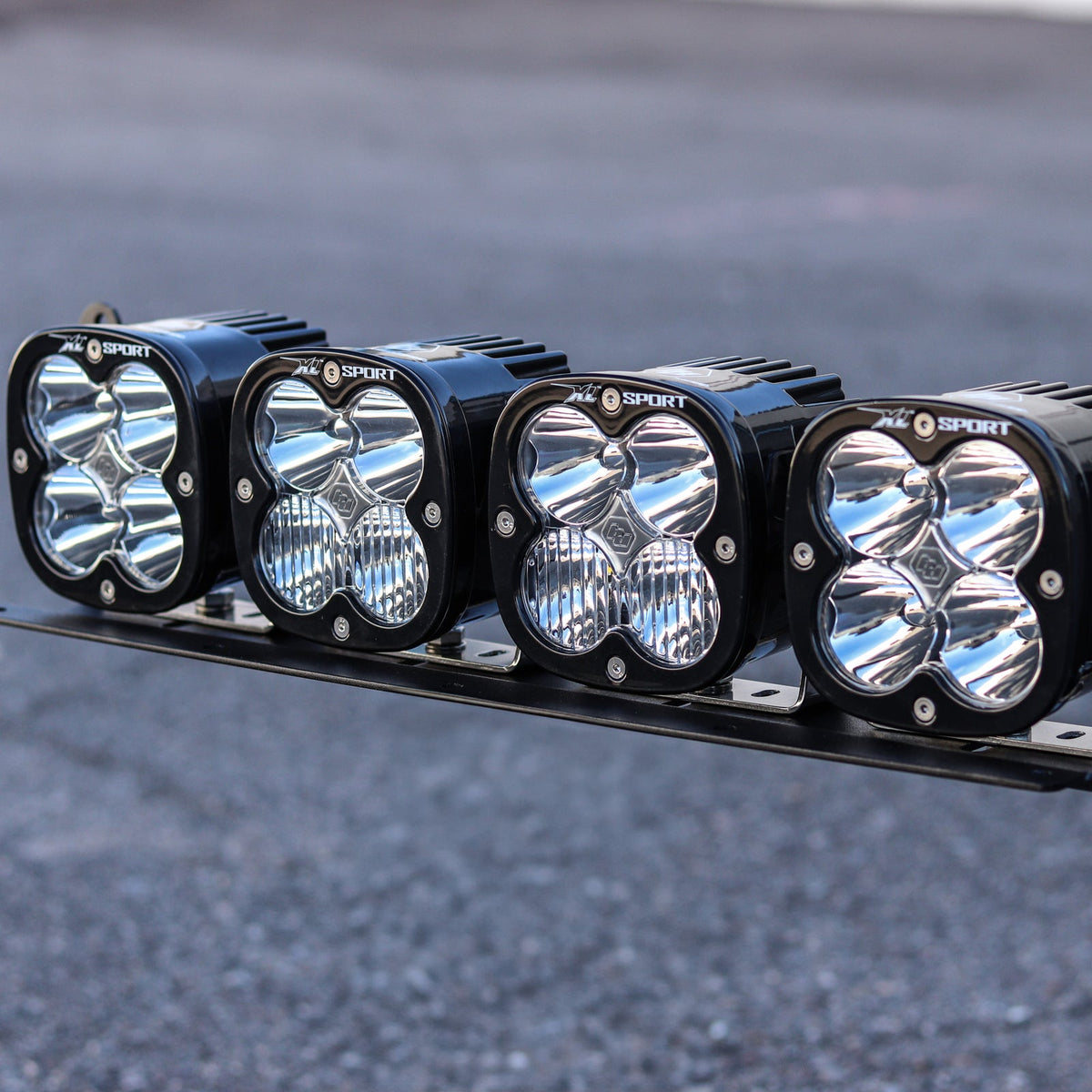 JAX MFG in-bumper light mount for 2023+ Ford Super Duty with four Baja Designs XL lights