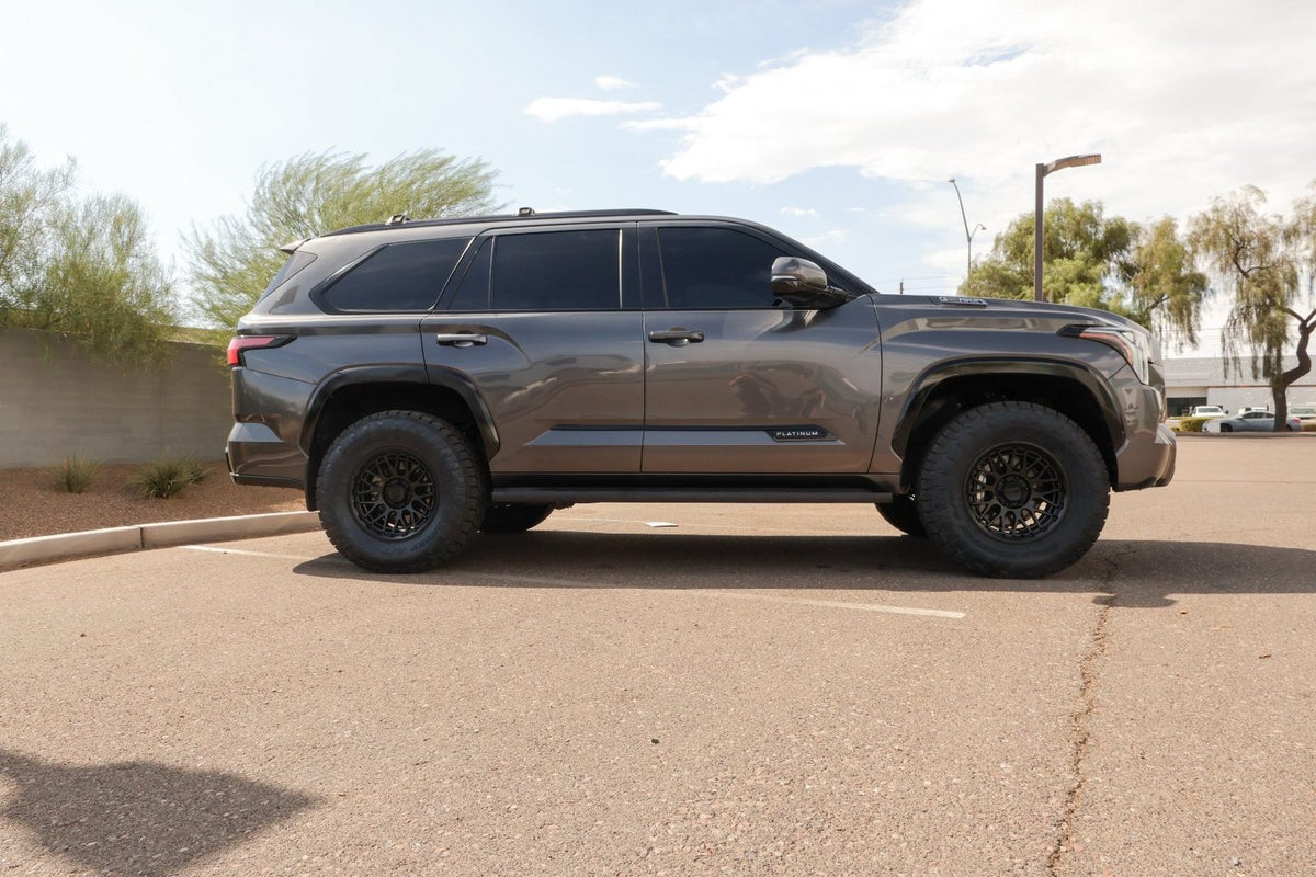 Side profile of the lifted Toyota Sequoia Platinum